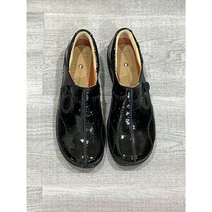 Clarks Hope Roxanne Womens Genuine Leather Almond Toe Loafers 9 N Black Patent